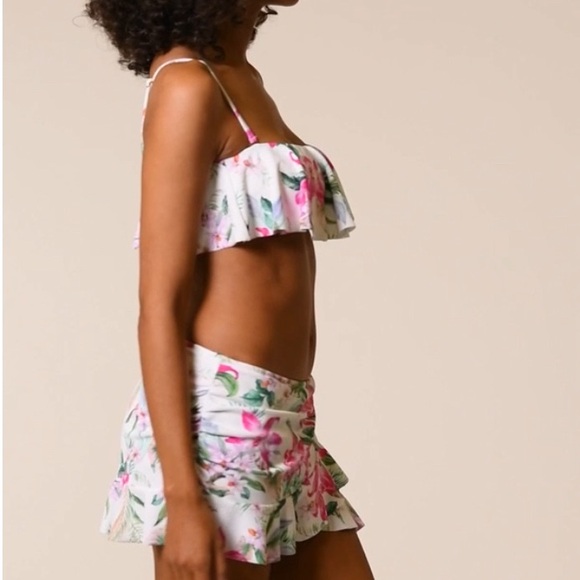 La Blanca Mystic Palms asymmetrical Ruffle Skirted Swimwear Bottom - Picture 4 of 9